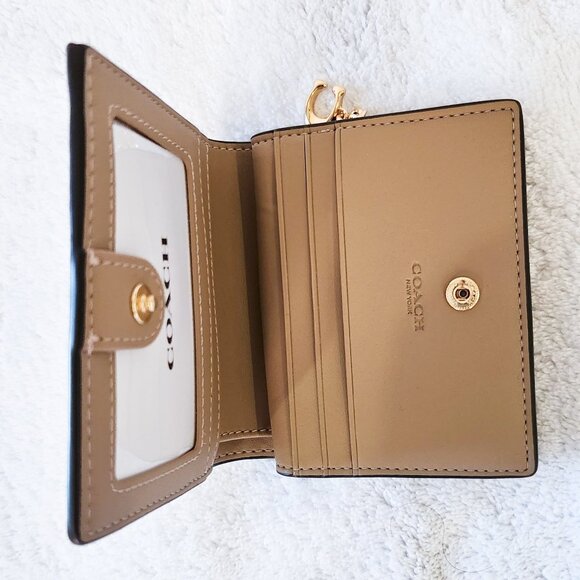 Coach White Star Pattern Bifold Wallet Gold Hardware - Picture 3 of 6